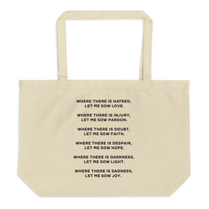 "Sow Love" - Large organic tote bag